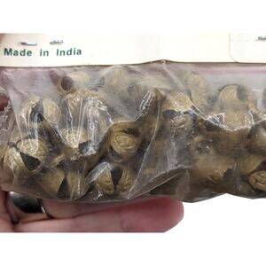 300 Etched BRASS BELLS New Old Stock 5 Unopened Bags Made in India World Market